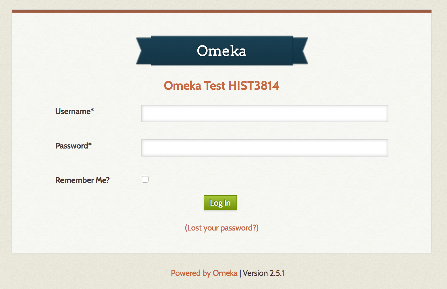 Image showing how to log in to Omeka admin