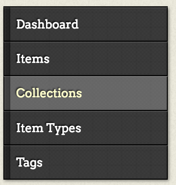 Image showing Collections panel in Omeka